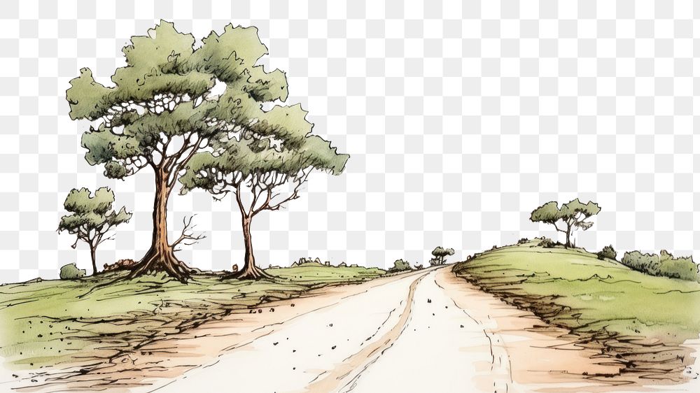 PNG Road sketch cartoon drawing. AI generated Image by rawpixel.