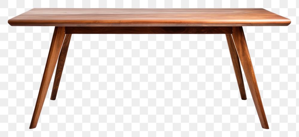 PNG Wood dining table furniture desk white background. AI generated Image by rawpixel.