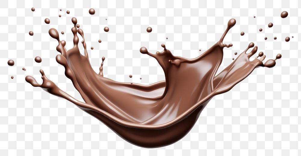 PNG Chocolate milk splash white background refreshment splattered. 