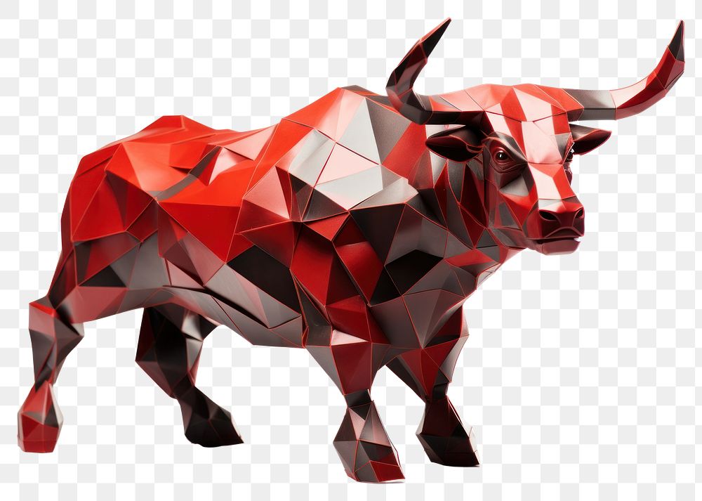 PNG Bull art livestock origami. AI generated Image by rawpixel.
