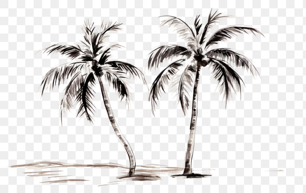 PNG Coconut trees drawing coconut sketch. AI generated Image by rawpixel.