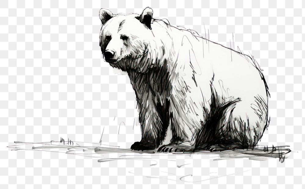 PNG Bear drawing bear wildlife. AI generated Image by rawpixel.
