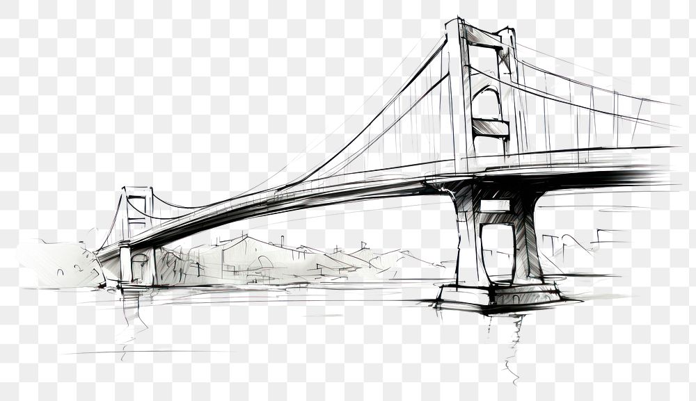 PNG Bridge drawing bridge vehicle. AI generated Image by rawpixel.