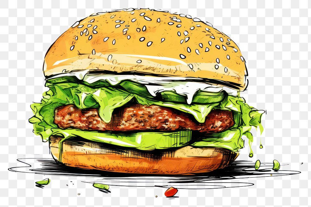 PNG Burger burger food hamburger. AI generated Image by rawpixel.