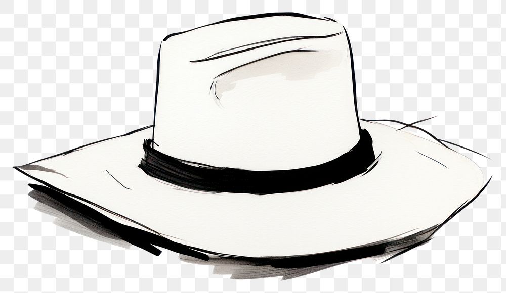 PNG Hat drawing white hat. AI generated Image by rawpixel.