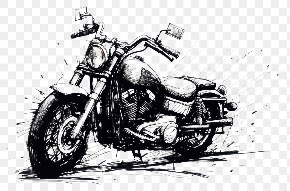 PNG Motorcycle motorcycle drawing vehicle. AI generated Image by rawpixel.