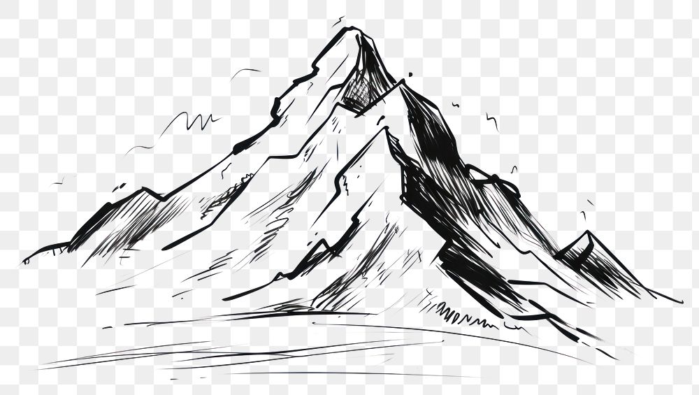 PNG Mountain mountain drawing outdoors. 