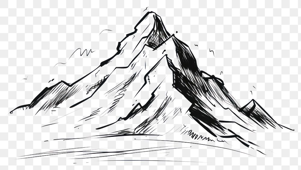 PNG Mountain mountain drawing outdoors. | Free PNG - rawpixel