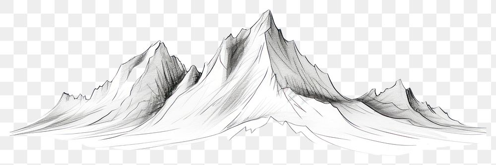 PNG Mountain range drawing mountain sketch. AI generated Image by rawpixel.