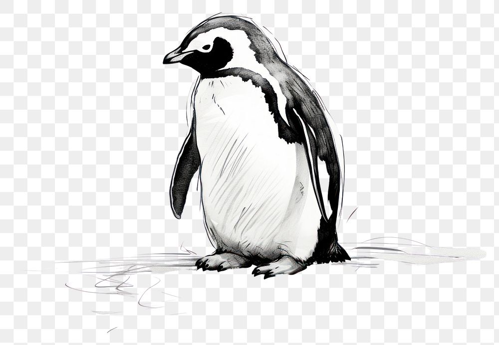 PNG Penguin penguin drawing animal. AI generated Image by rawpixel.