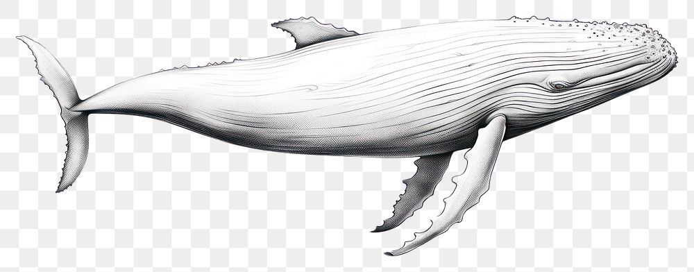 PNG Whale drawing whale animal. AI generated Image by rawpixel.