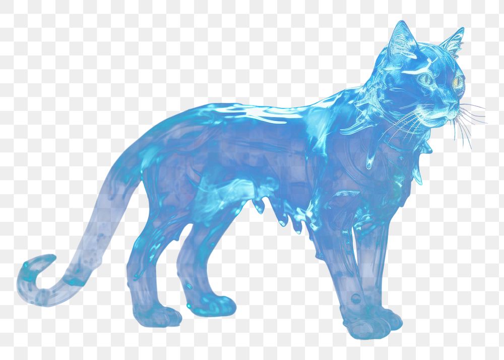PNG Cat animal mammal blue. AI generated Image by rawpixel.