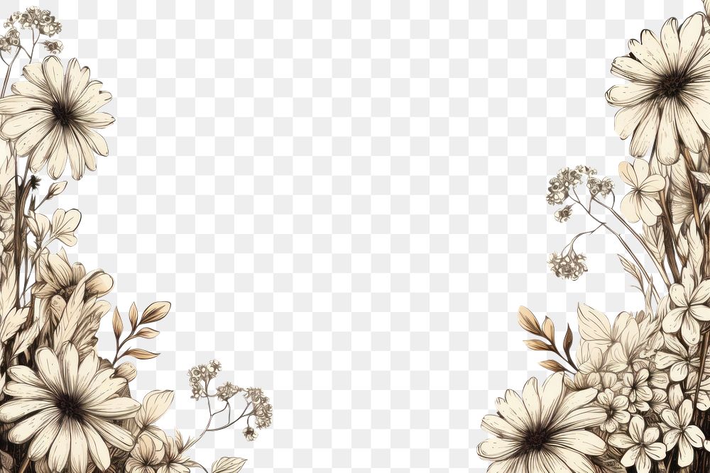 PNG Daisy flower pattern sketch backgrounds. AI generated Image by rawpixel.
