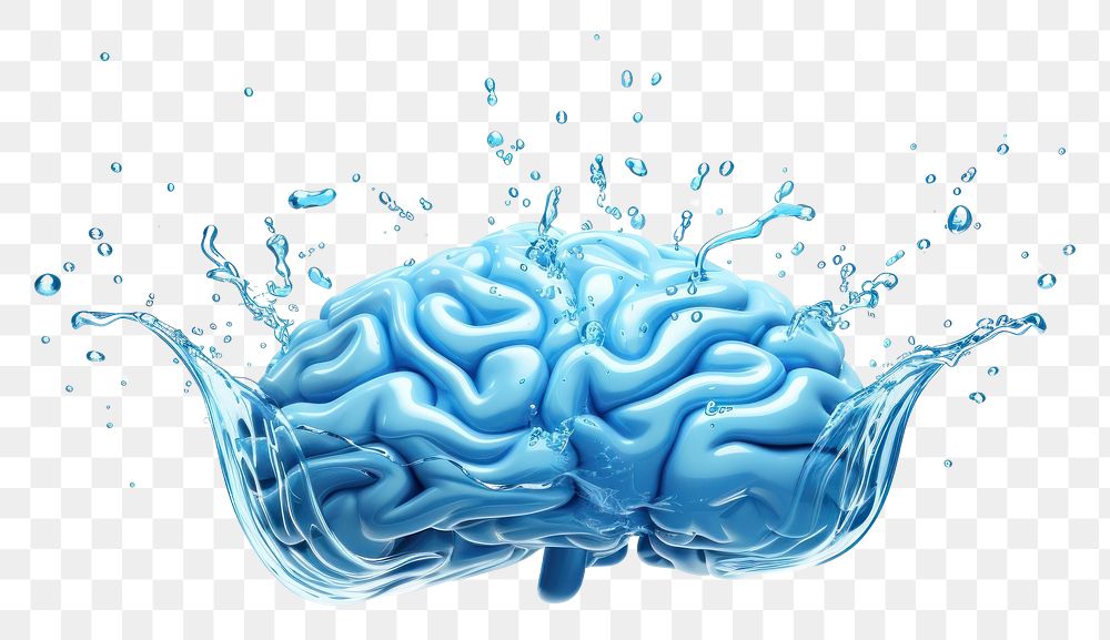 PNG Brain brain water white background. 