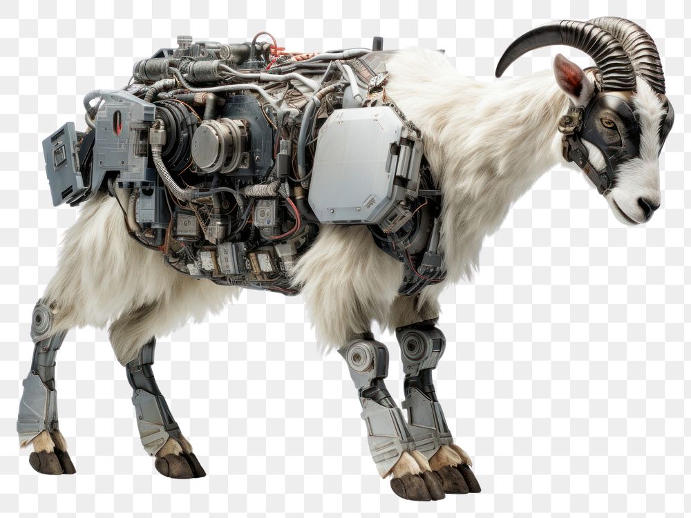 PNG Cyborg goat livestock animal mammal. 