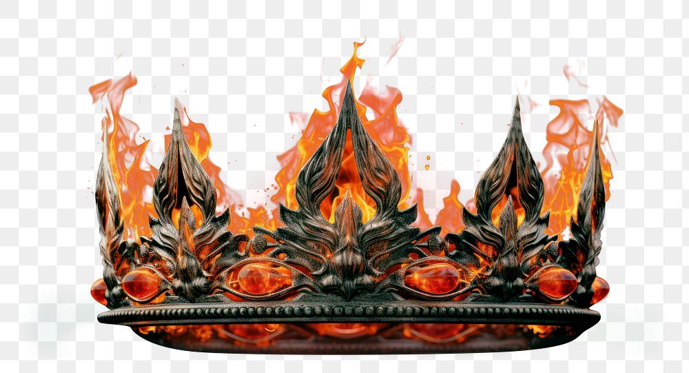 PNG Crown fire burning crown. AI generated Image by rawpixel.