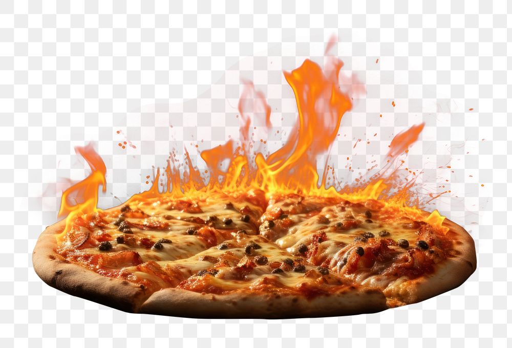 PNG Pizza pizza fire burning. AI generated Image by rawpixel.
