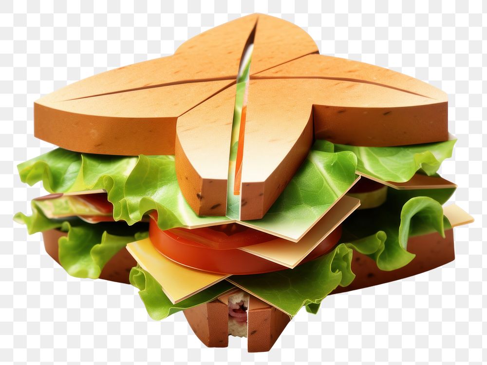 PNG Sandwich paper food leaf. AI generated Image by rawpixel.