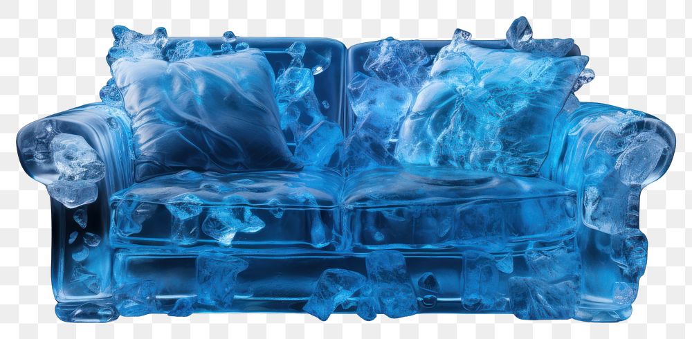 PNG Sofa ice translucent furniture. AI generated Image by rawpixel.