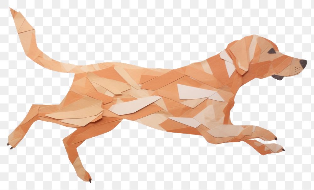 PNG Dog running origami animal mammal. AI generated Image by rawpixel.