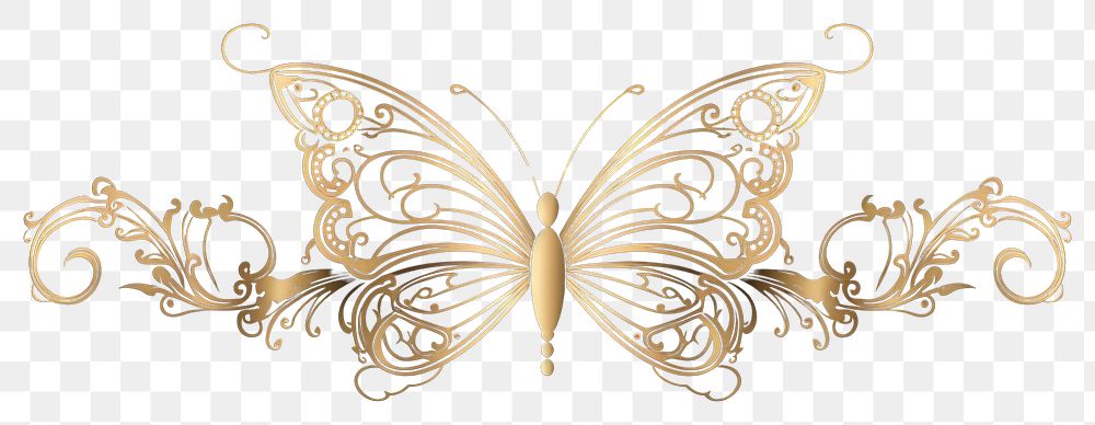 PNG  Butterfly gold accessories creativity. AI generated Image by rawpixel.