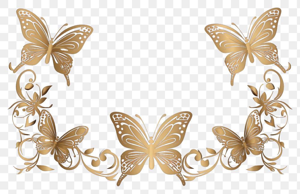 PNG  Butterfly animal gold accessories. AI generated Image by rawpixel.