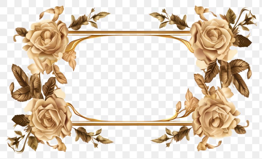 PNG  Rose flower plant frame. AI generated Image by rawpixel.