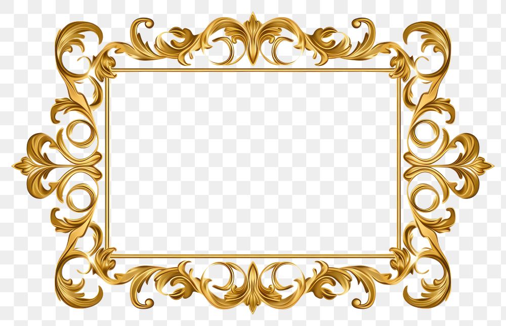 PNG  Curse frame gold white background. AI generated Image by rawpixel.