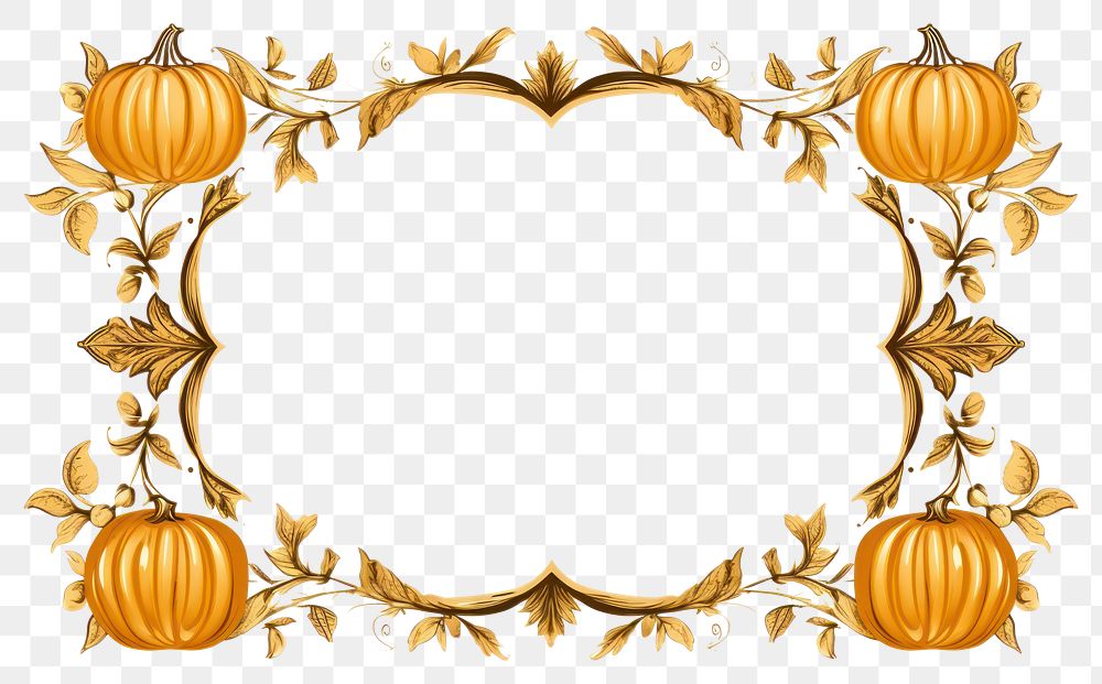 PNG  Pumpkin frame white background thanksgiving. AI generated Image by rawpixel.