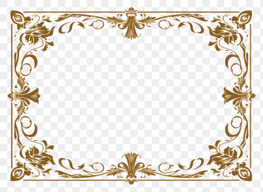 PNG  Skull pattern frame gold. AI generated Image by rawpixel.