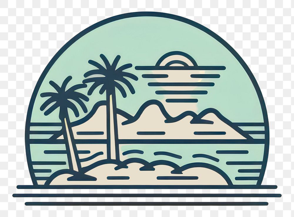 PNG Beach nature sketch logo. AI generated Image by rawpixel.