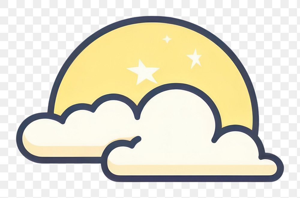 PNG Moon with cloud logo tranquility idyllic. AI generated Image by rawpixel.