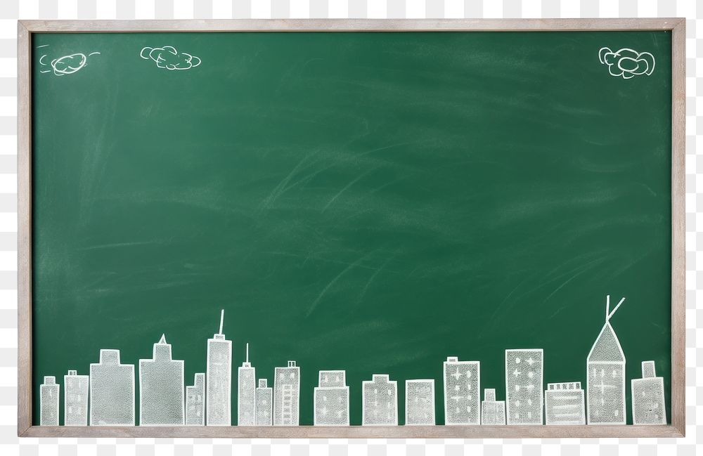 PNG City blackboard chalk architecture. AI generated Image by rawpixel.