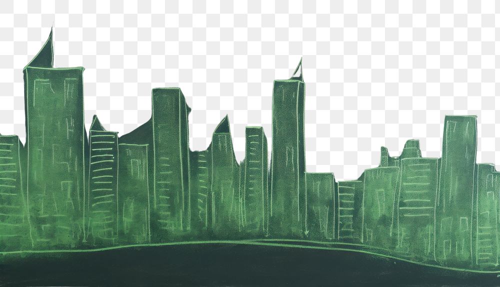 PNG City blackboard sketch green. AI generated Image by rawpixel.