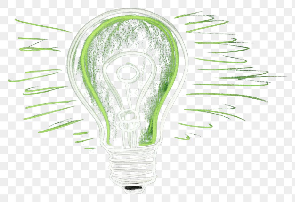 PNG Light bulb lightbulb green blackboard. AI generated Image by rawpixel.