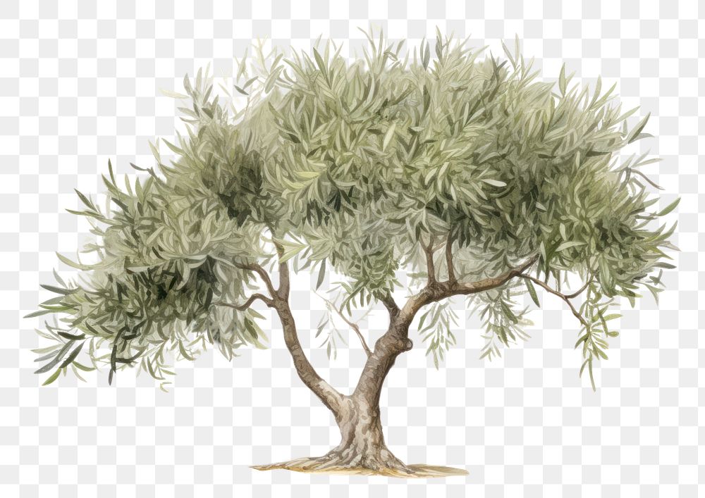 PNG Olive tree plant outdoors sketch white background. AI generated Image by rawpixel.