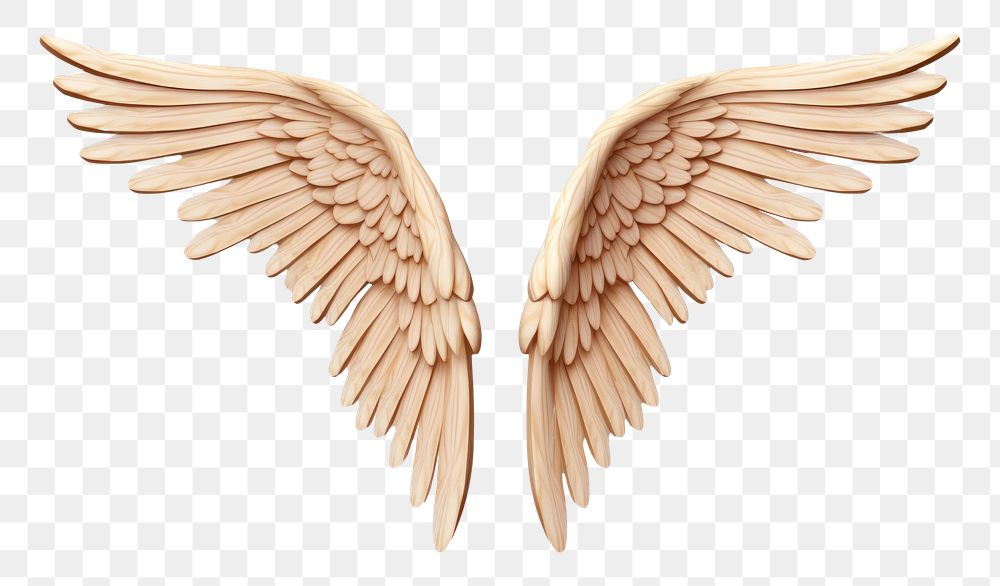Angel wings icon wood white background creativity. 