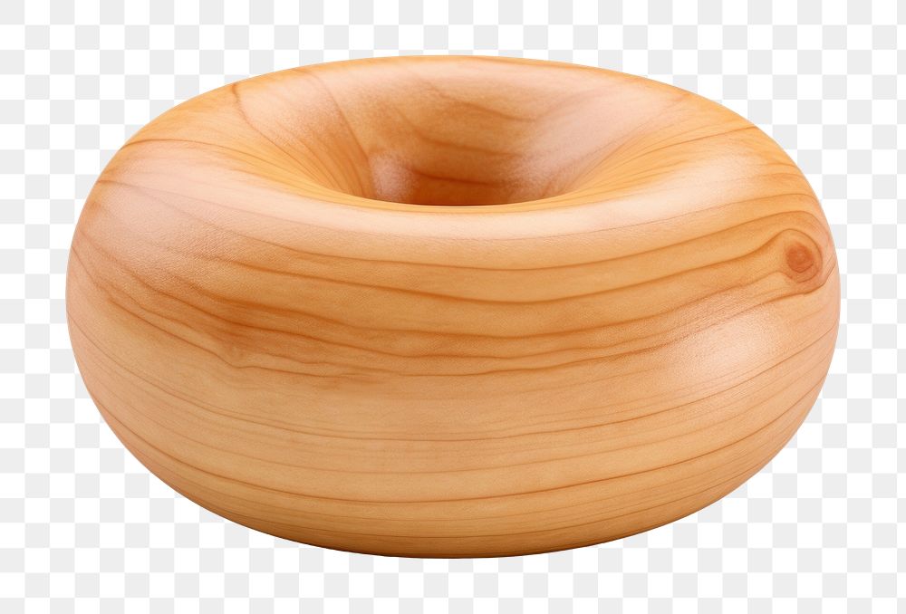 Donut wood pottery white background. AI generated Image by rawpixel.