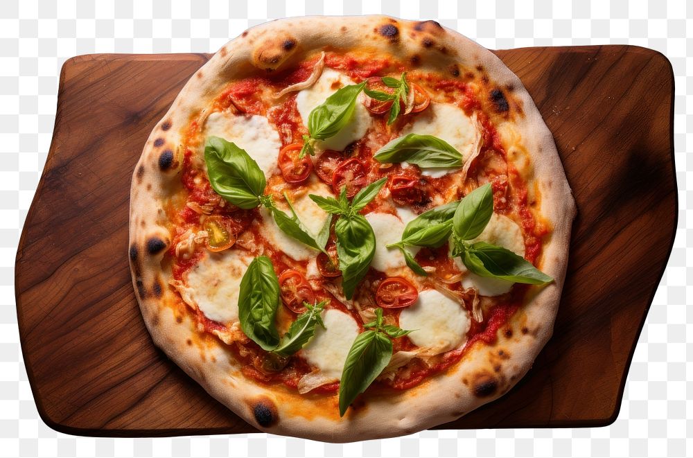 PNG  Neapolitan pizza food mozzarella vegetable. AI generated Image by rawpixel.
