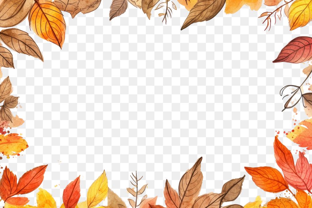 PNG Autumn leaves illustration backgrounds pattern plant. 