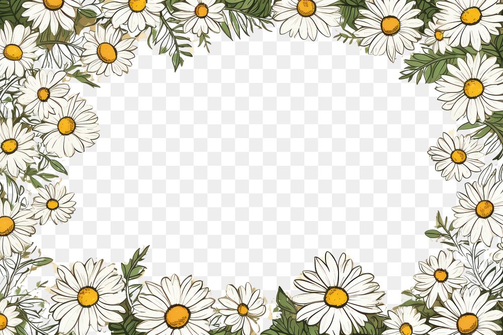 PNG  Pattern flower daisy plant. AI generated Image by rawpixel.