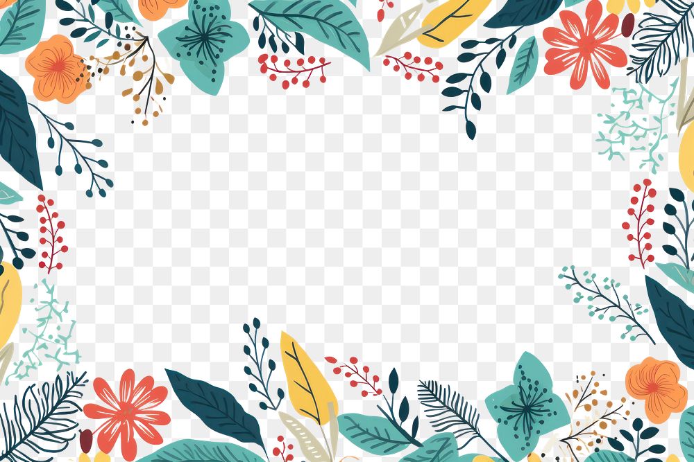 PNG  Floral leaves backgrounds pattern plant. AI generated Image by rawpixel.