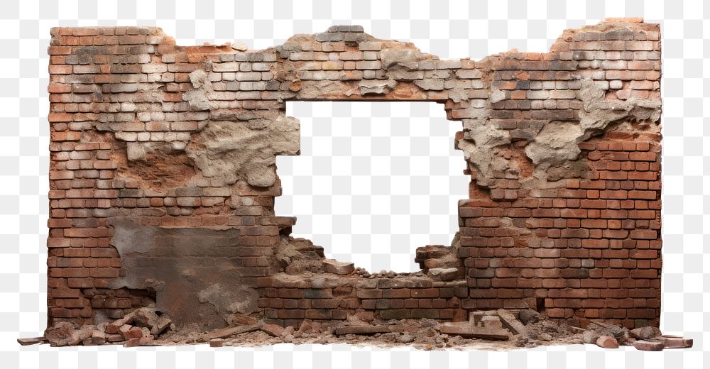 PNG Ruined brick wall ruins architecture building