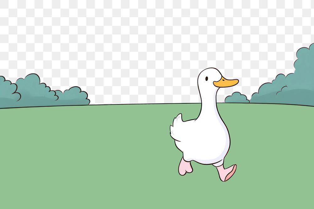 PNG Duck walking in the park cartoon animal bird. AI generated Image by rawpixel.
