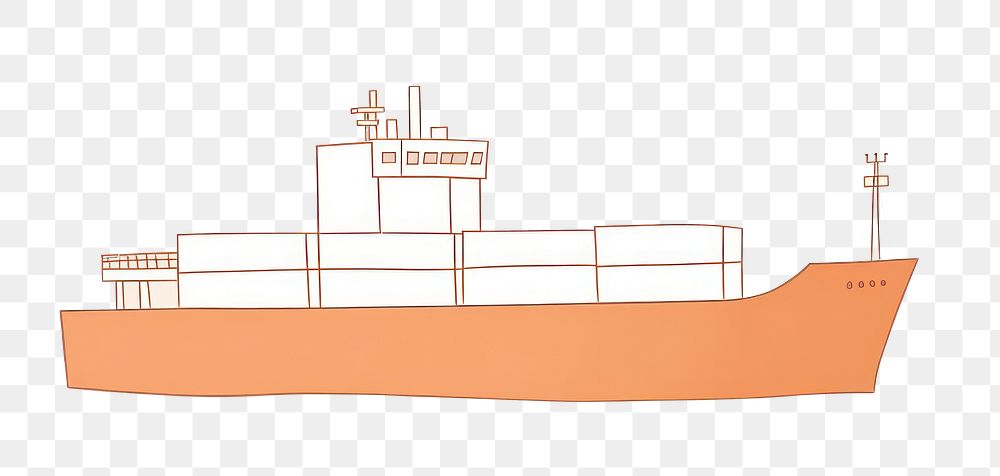 PNG Cargo ship watercraft vehicle cartoon. AI generated Image by rawpixel.