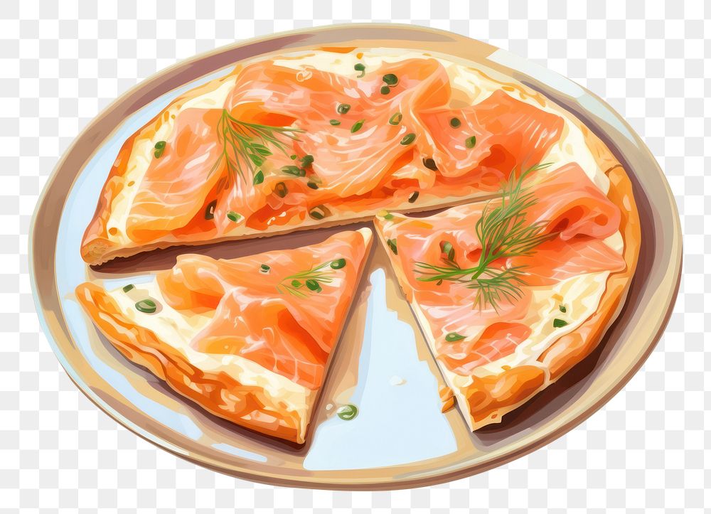 PNG Pizza plate salmon food. 