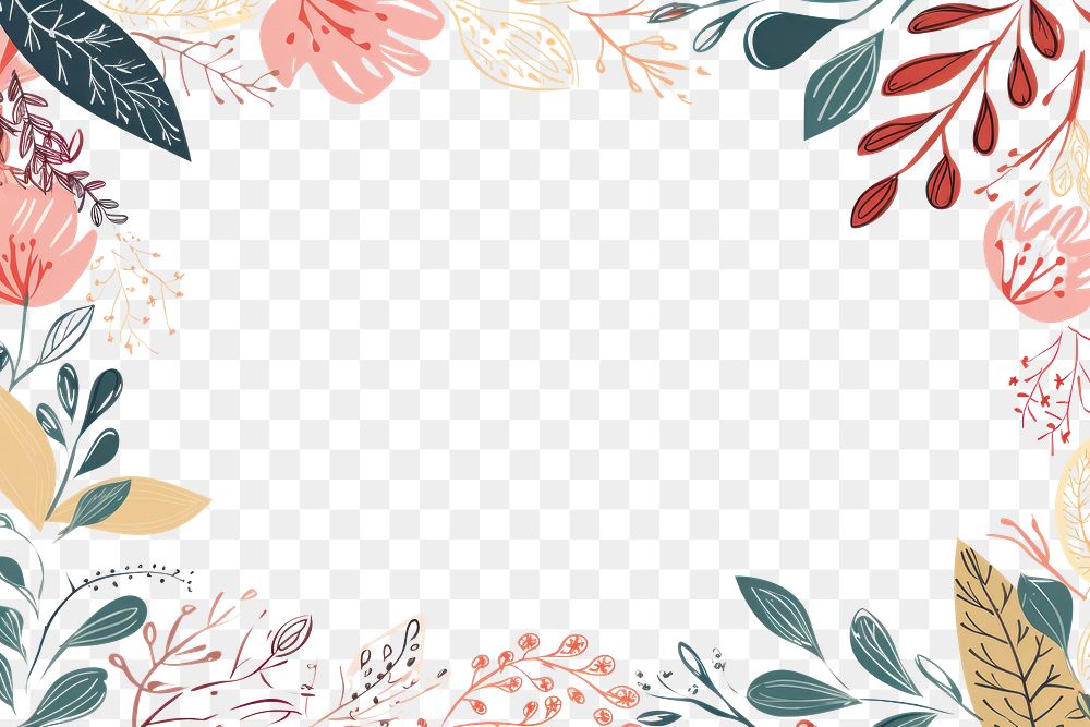 PNG  Leaves and flower backgrounds pattern paper. AI generated Image by rawpixel.