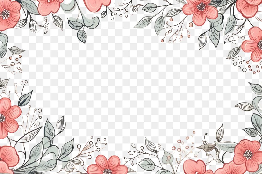 PNG  Leaves and flowers backgrounds pattern plant. AI generated Image by rawpixel.