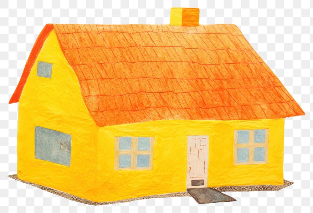 PNG Yellow house architecture building cottage. AI generated Image by rawpixel.