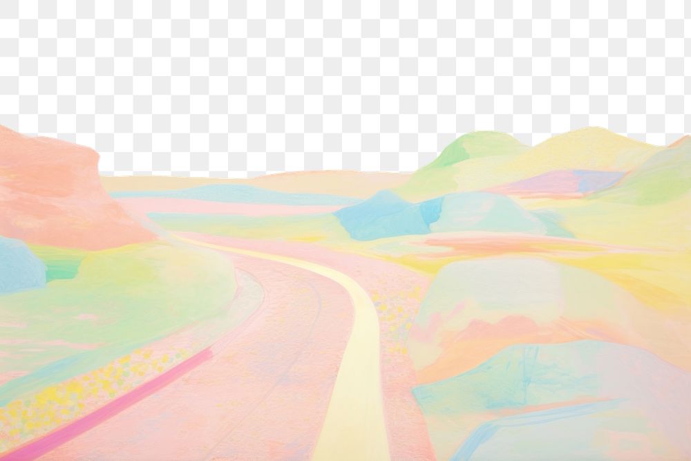 PNG  Highway road backgrounds painting drawing. AI generated Image by rawpixel.